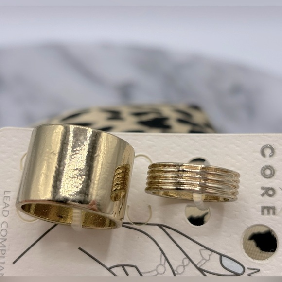 Gold Tone Midi Finger‎ Rings Set of 2 - Picture 2 of 5